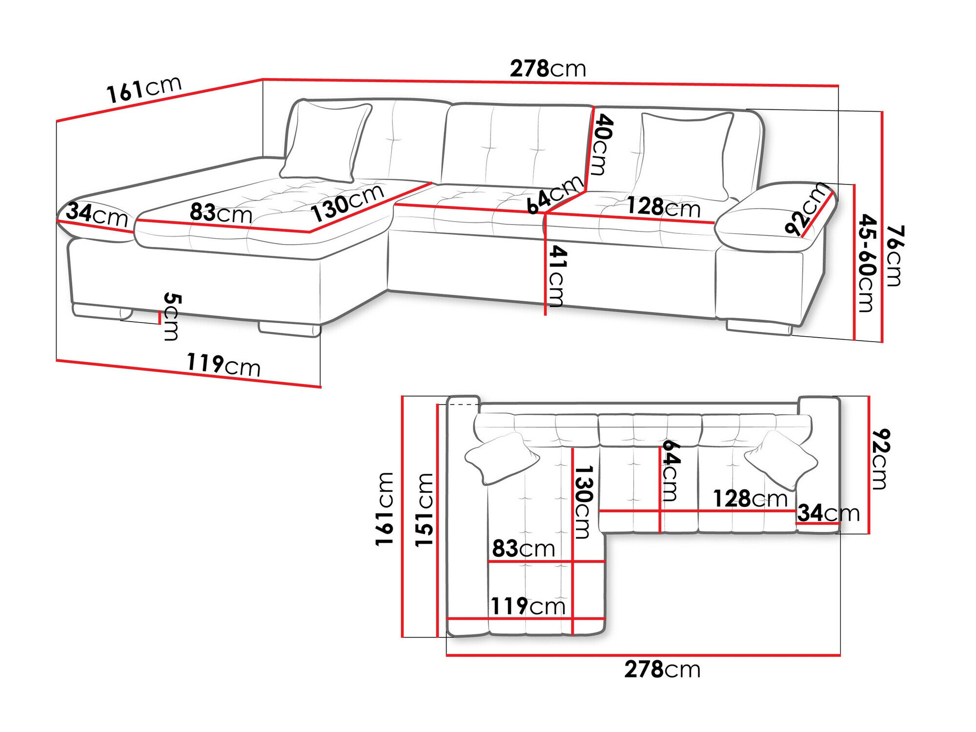 Hjørnesofa Comfivo 219 (Magic Velvet 2217 + Magic Velvet 2219)