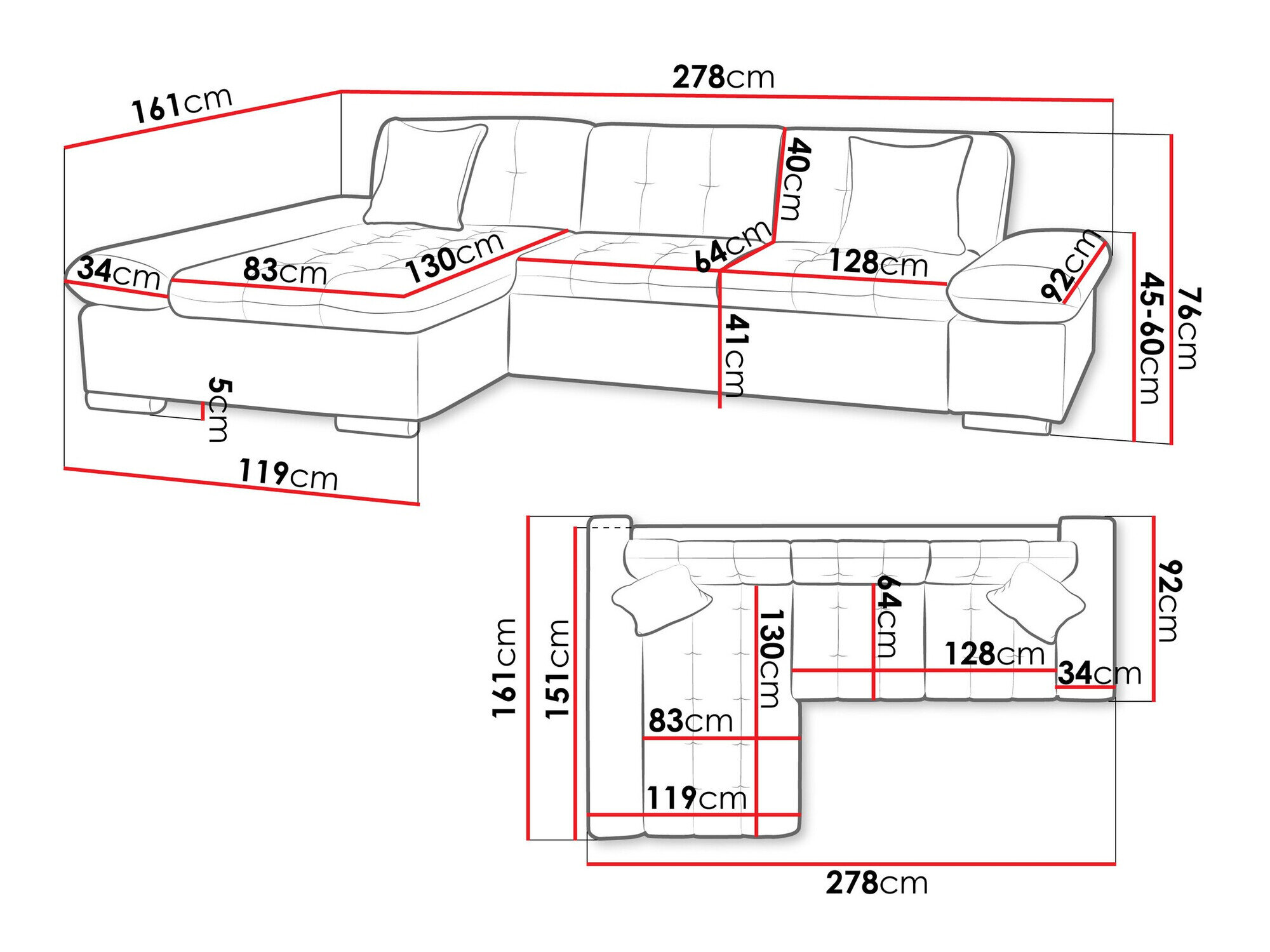 Hjørnesofa Comfivo Serenitas (Manila 16 + Manila 18)