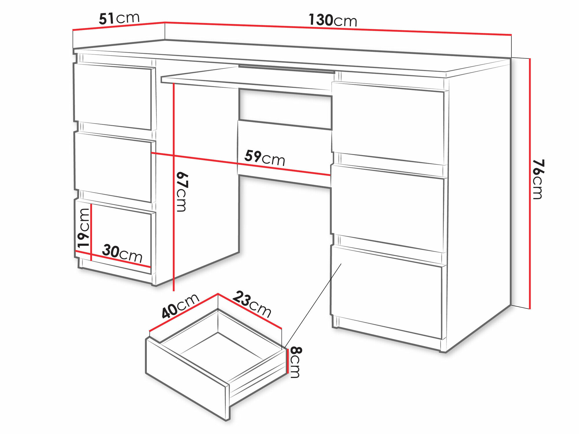 Skrivebord Comfivo Cor
