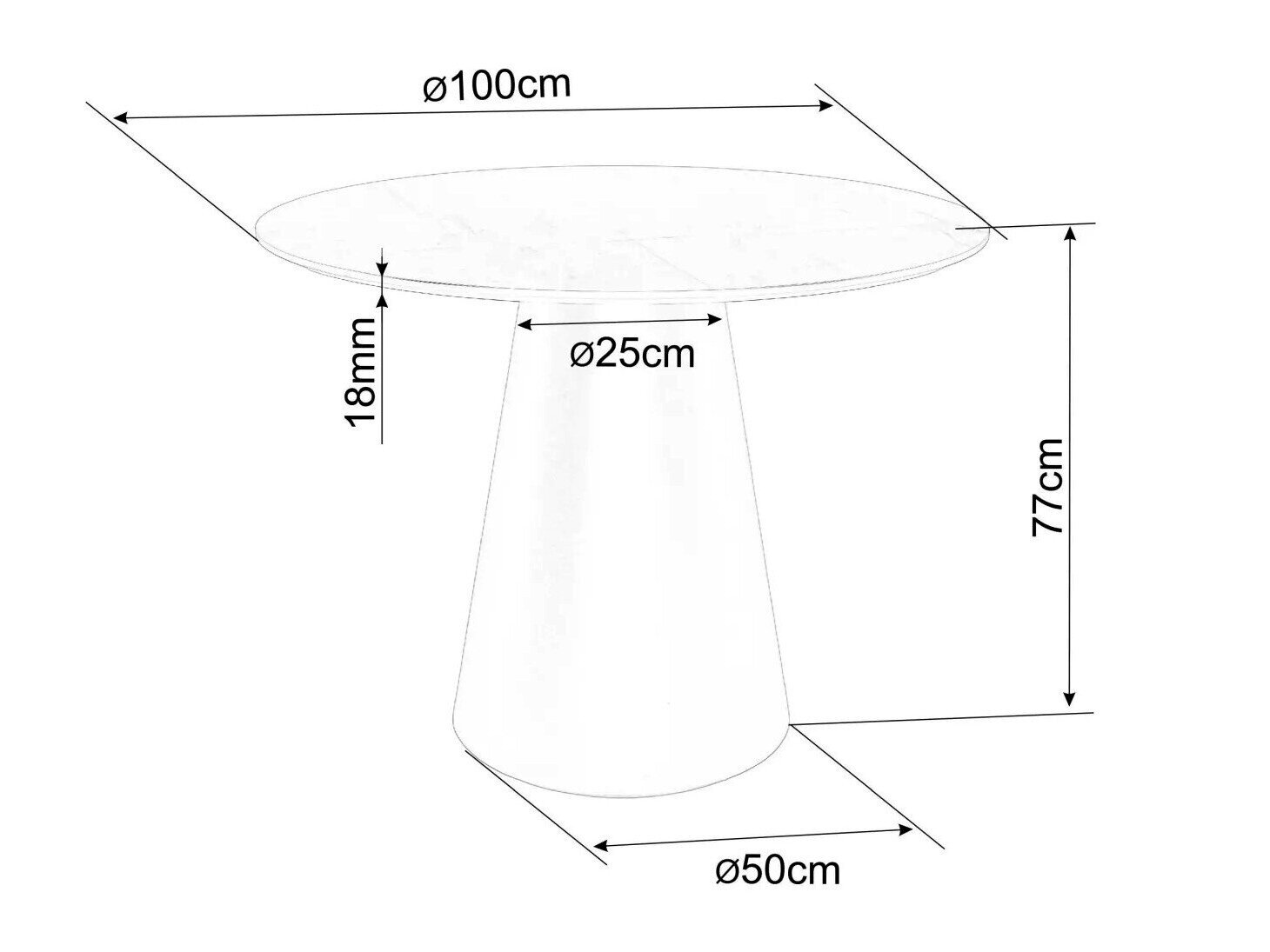 Bord Detroit 733 (Grå marmor + Sort)