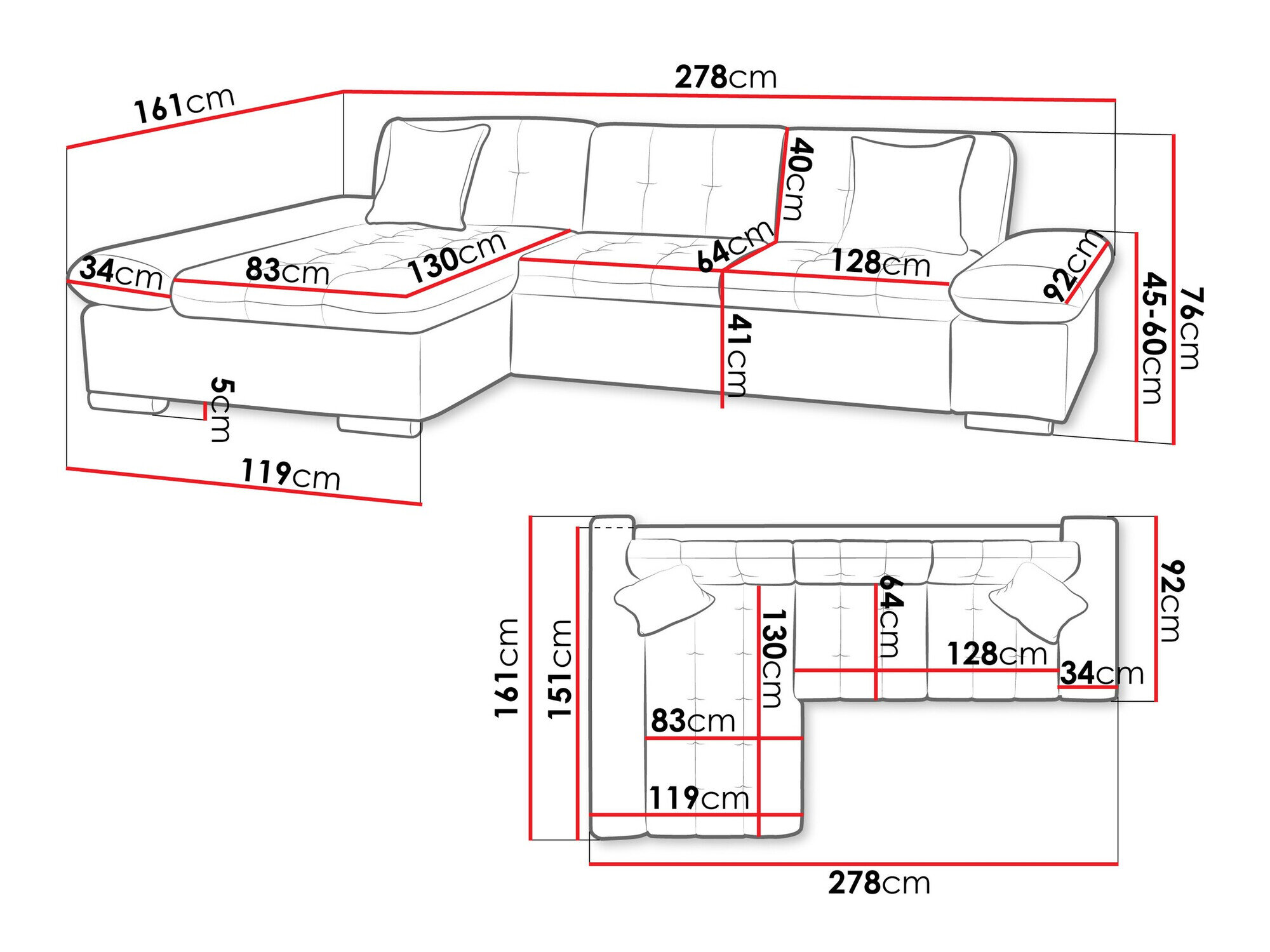 Hjørnesofa Comfivo 219 (Velo 625)