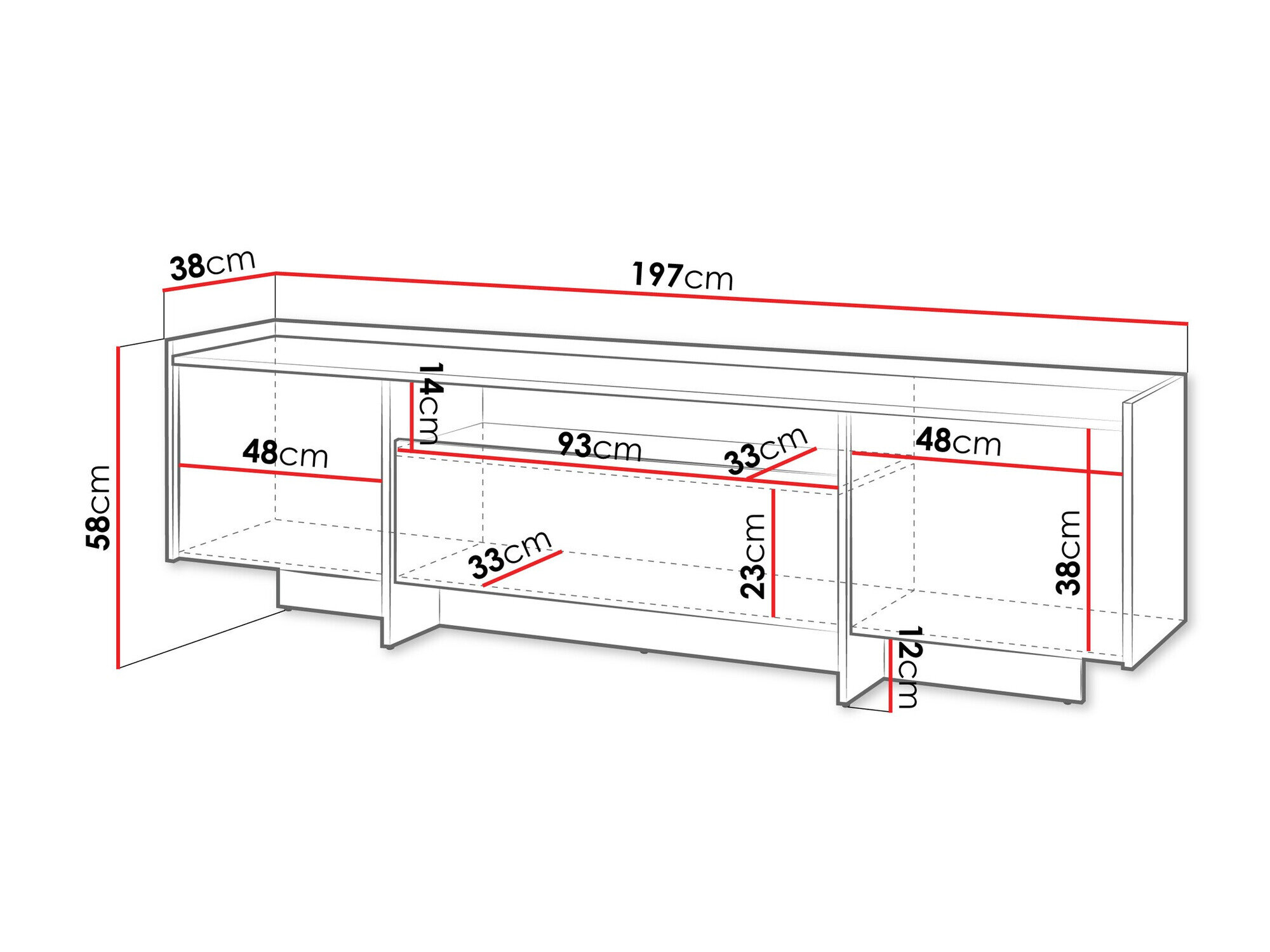 TV-bord Parma 105 (Mørk eg)
