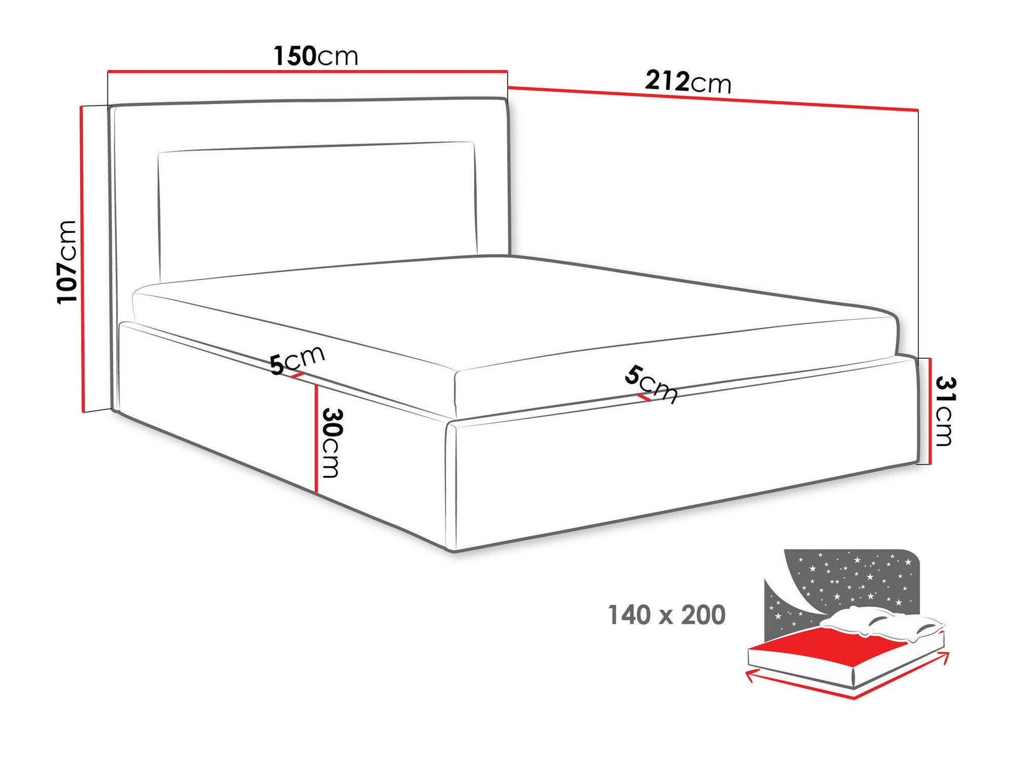Bed Arsura (Coral 50)