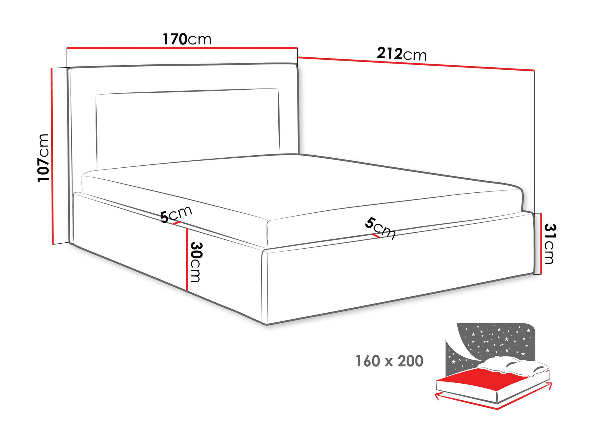 Bed Arsura (Coral 50)