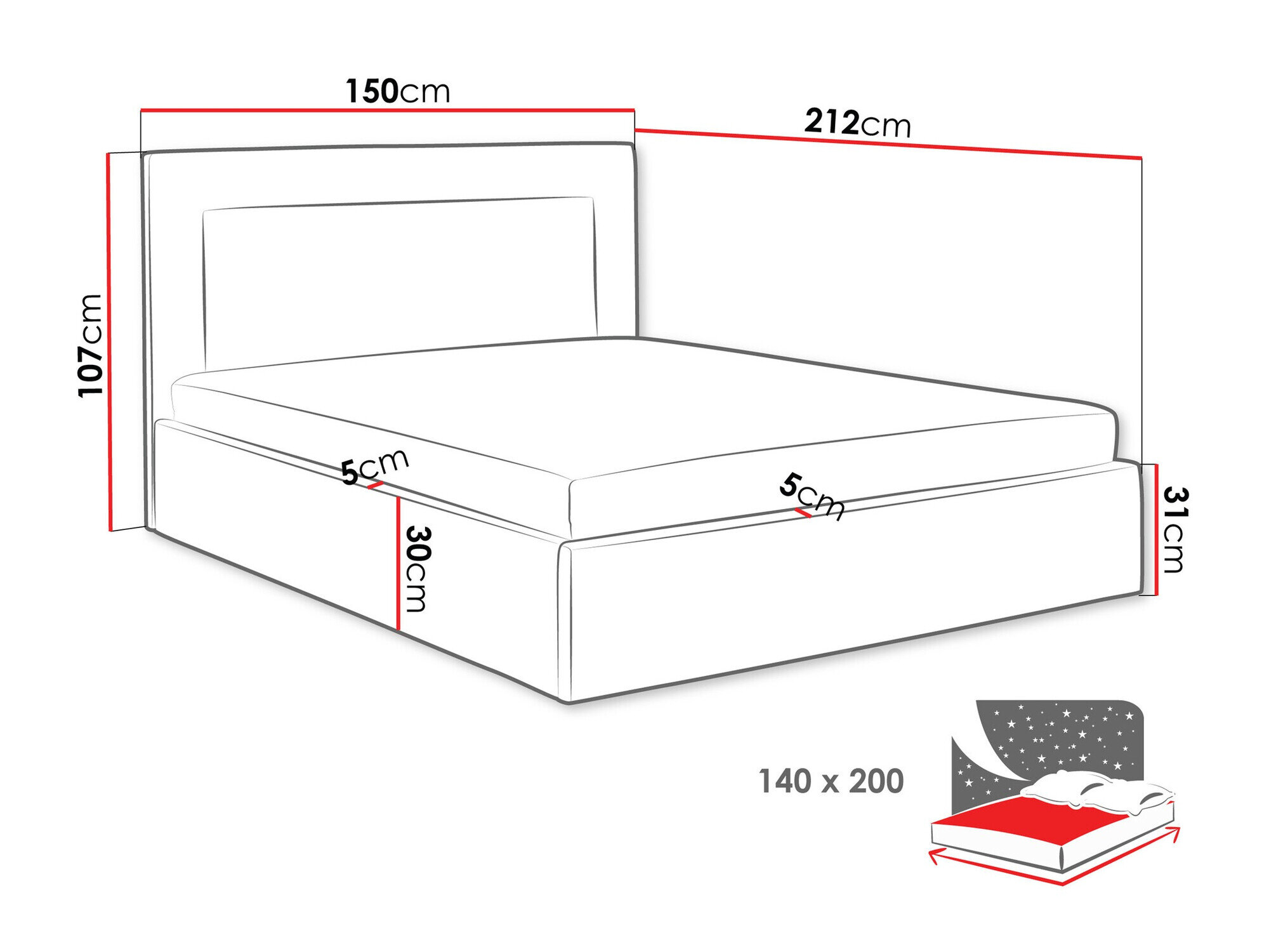 Bed Arsura (Coral 55)