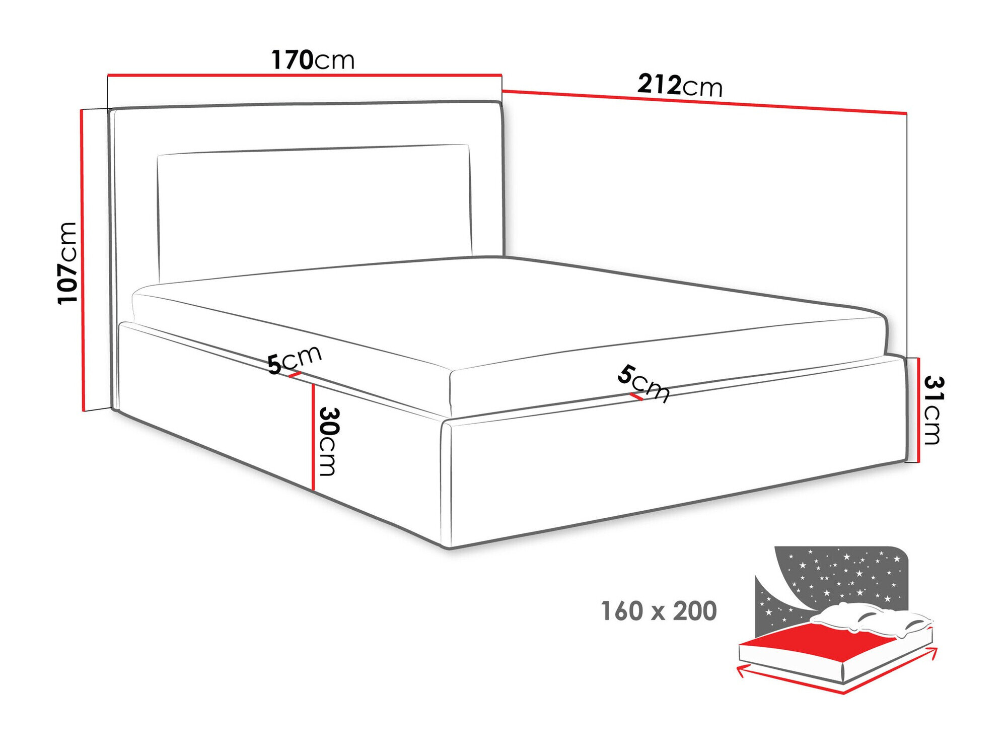 Bed Arsura (Coral 80)