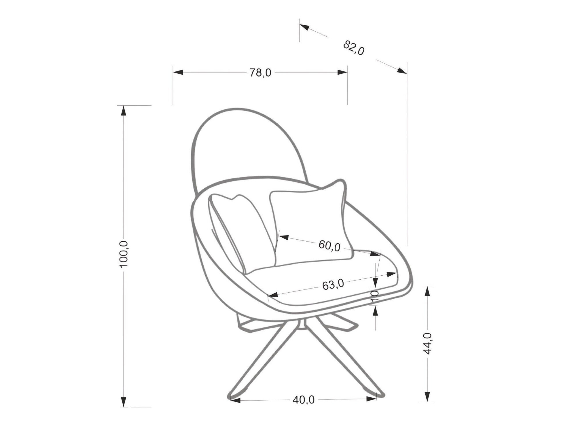 Lænestol Houston 1962 (Fløde)