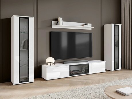 Stuemøbelsæt Torcame 103 (Hvid + Glansfuld hvid)