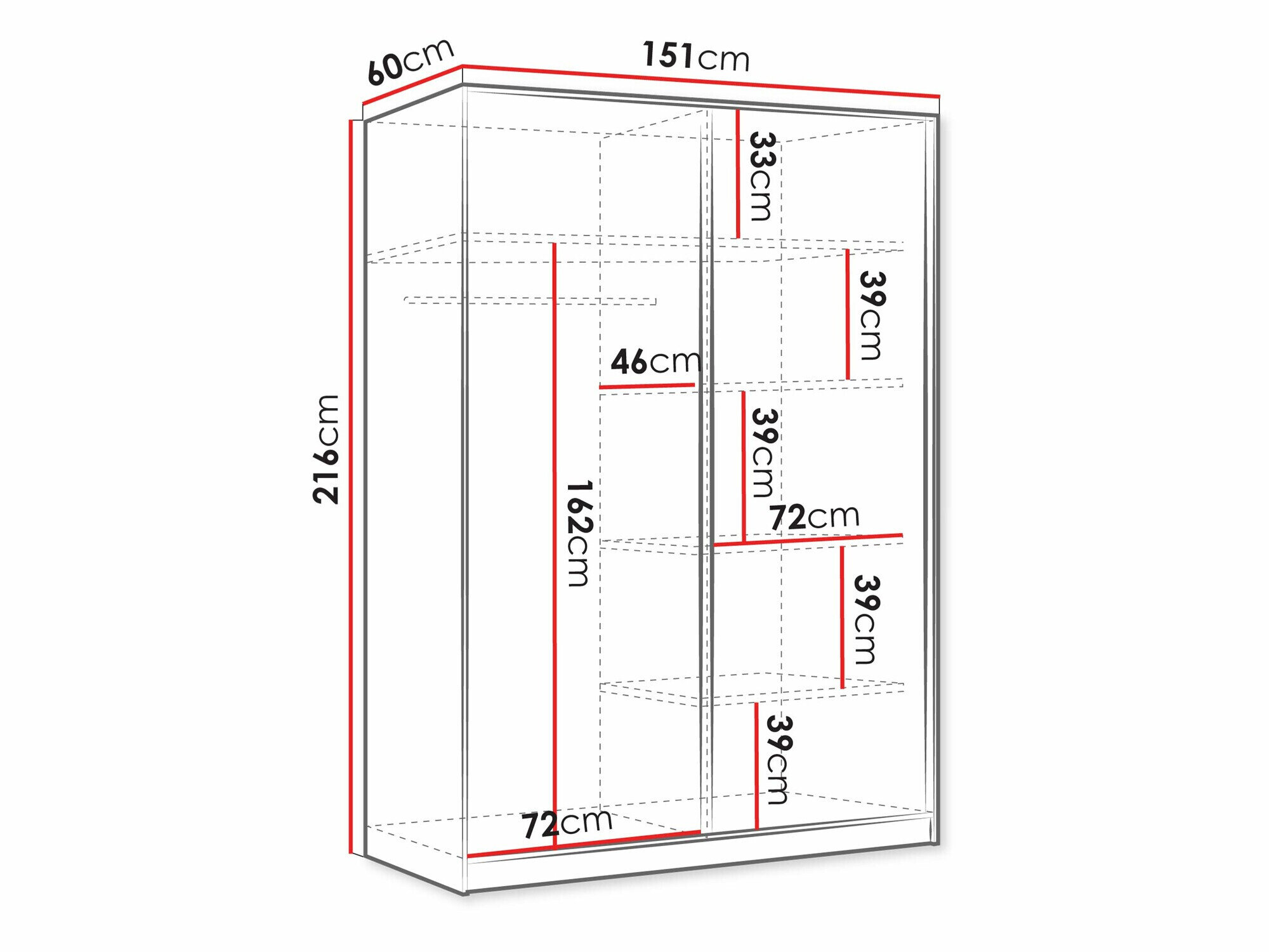 Garderobeskab Comfivo Papilio III (Hvid)