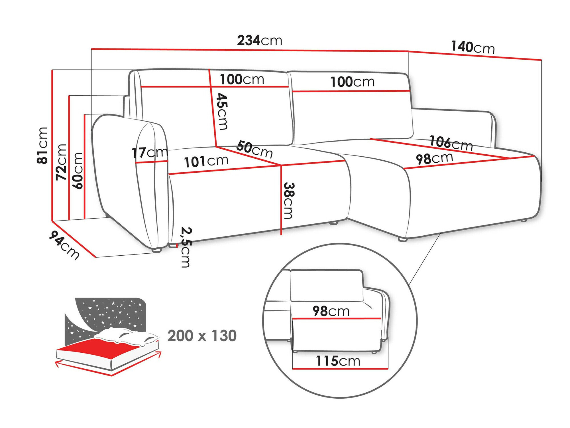 Hjørnesofa Temple 131 (Cruz 35)