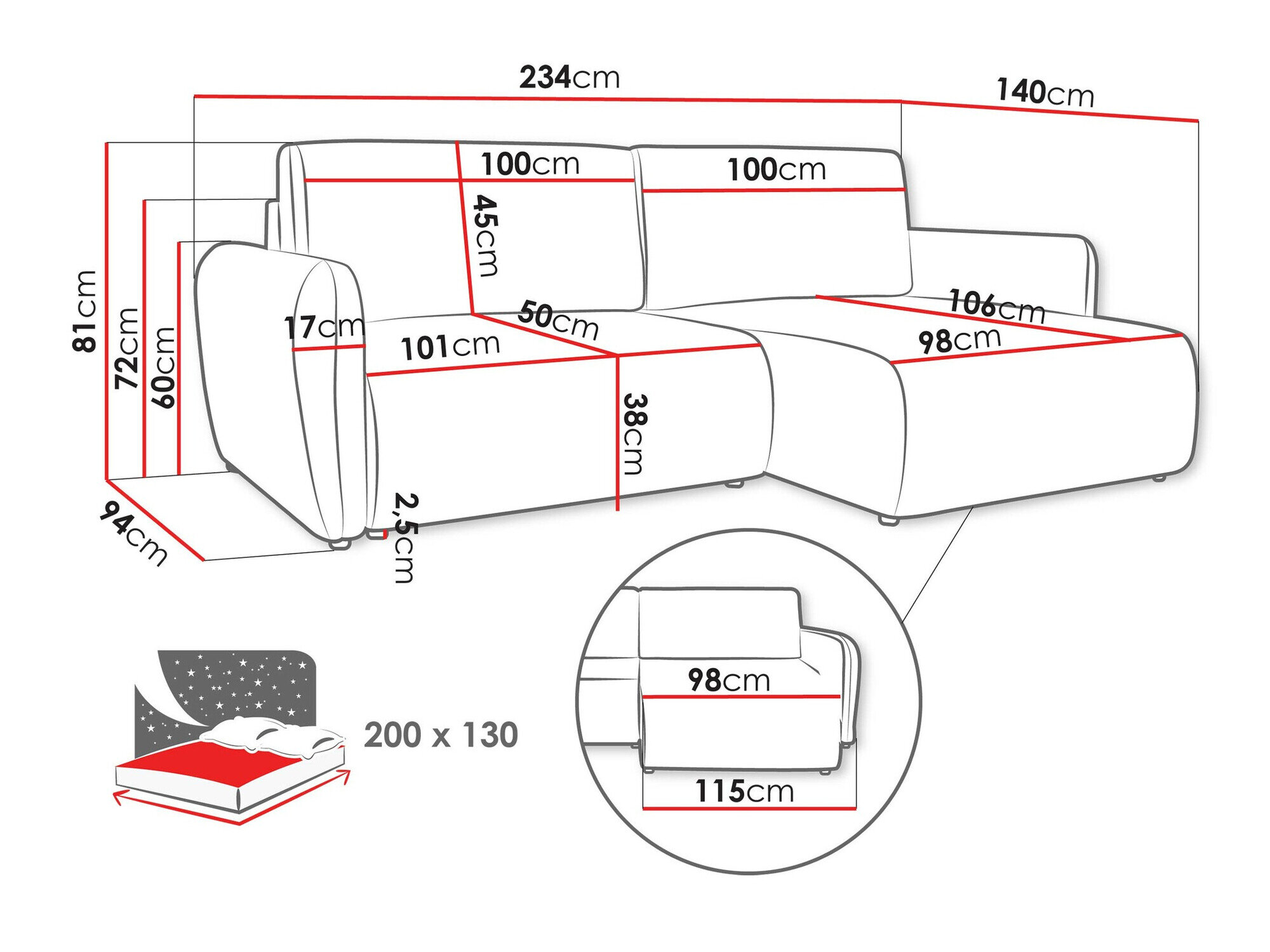 Hjørnesofa Temple 131 (Cruz 79)