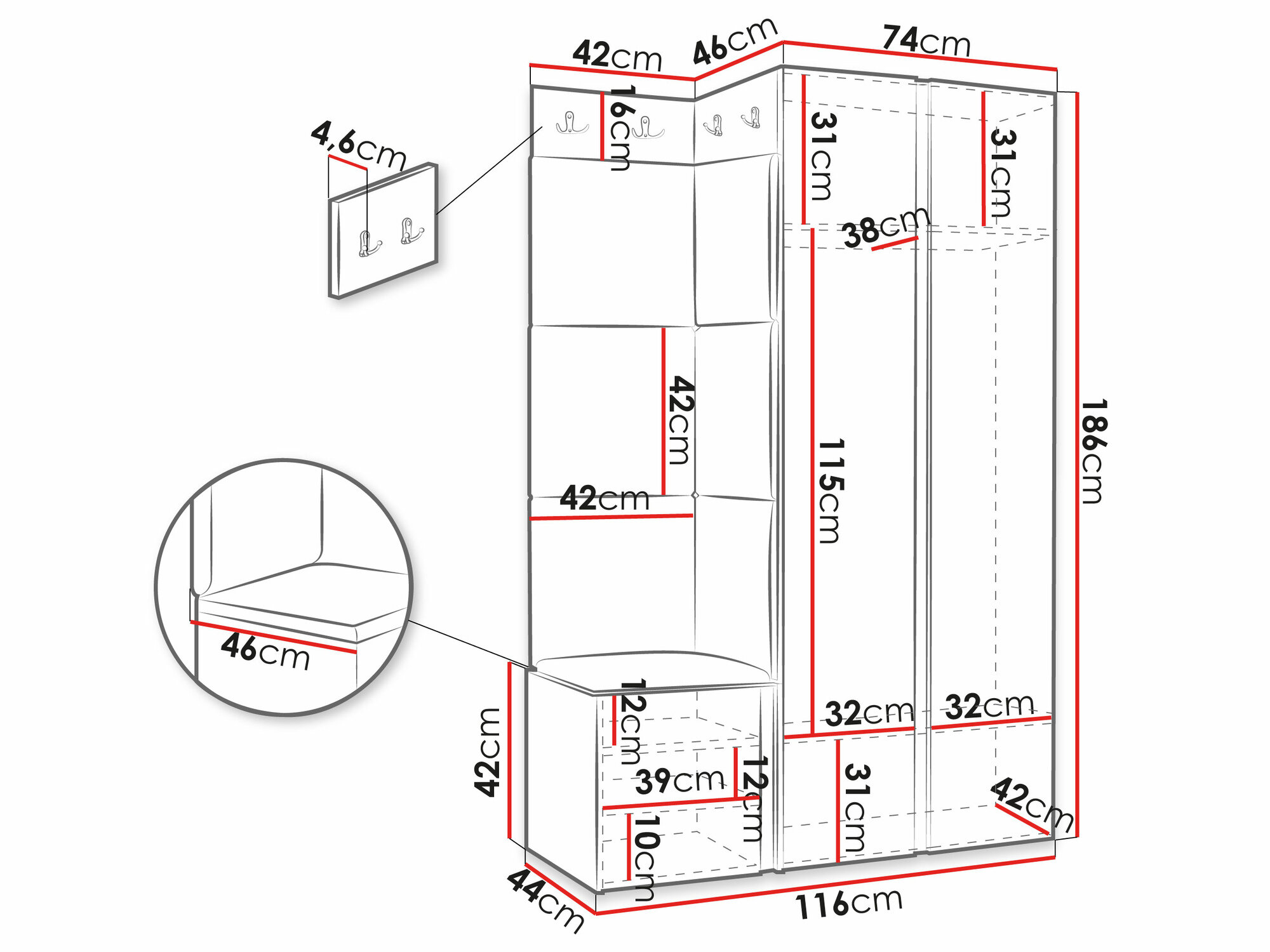 Gangmeubelset Hartford 379 (Wit)