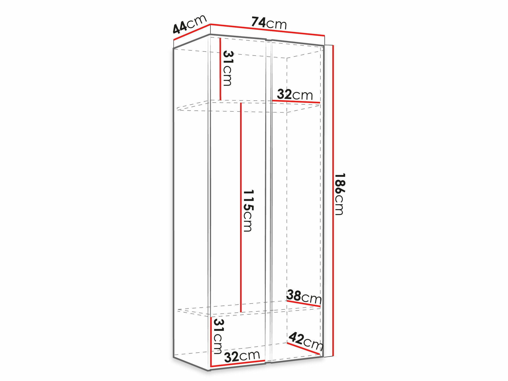 Garderobeskab Hartford 394 (Hvid)