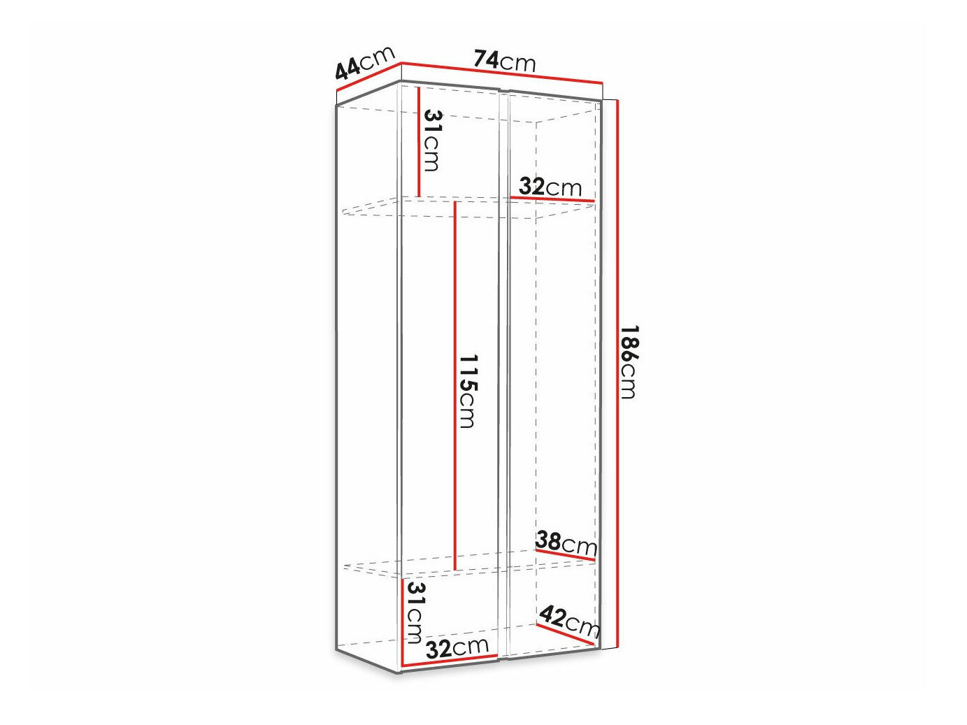 Garderobeskab Pinis (Grafit)