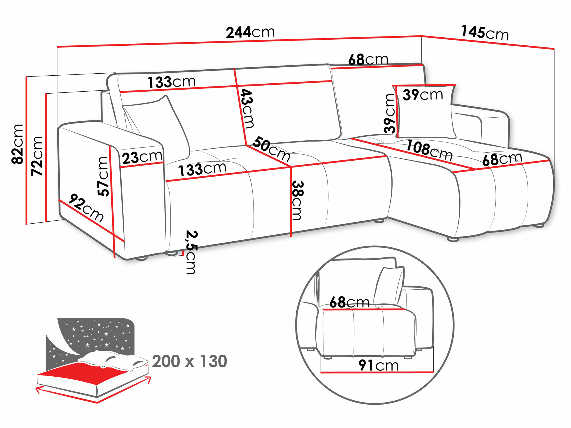 Hjørnesofa Comfivo Laurus (Velo 621)