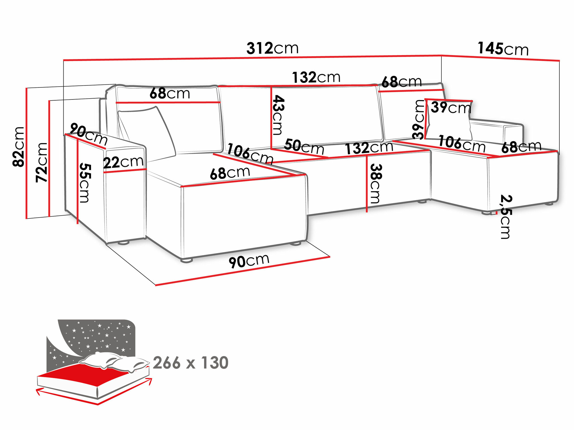 Hjørnesofa Shelton 101 (Poso 100)