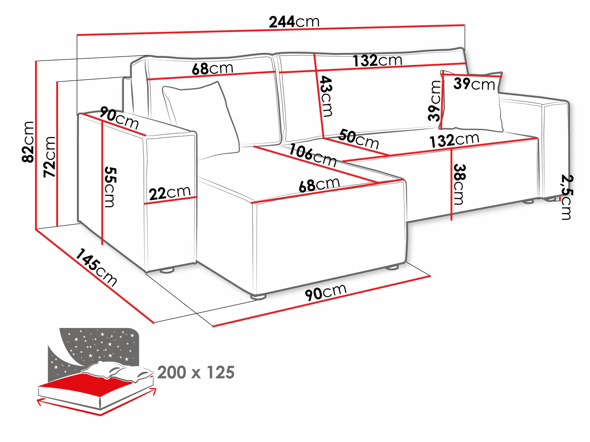 Hjørnesofa Vespes (Poso 110)
