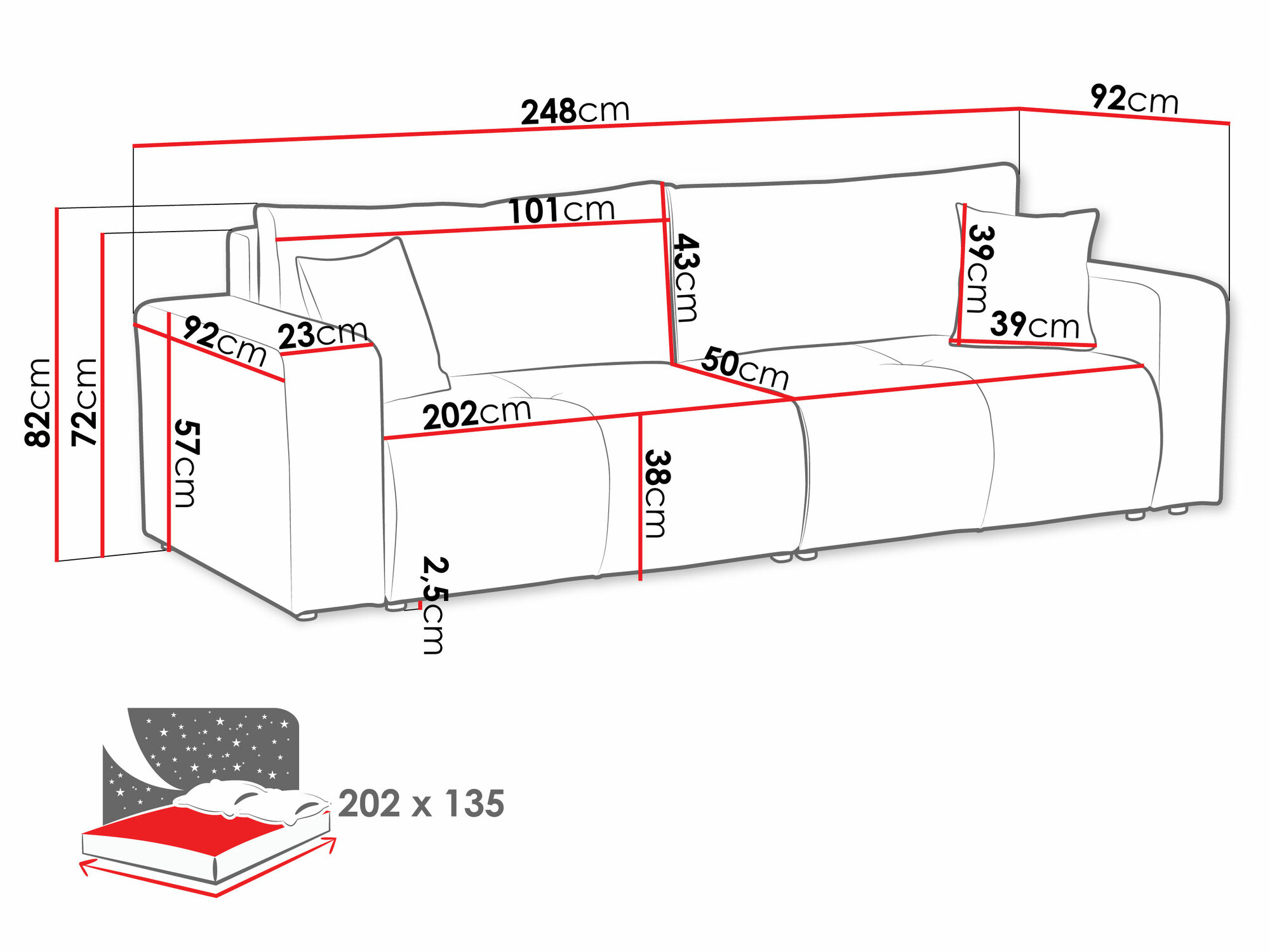 Sovesofa Comfivo Laurus (Velo 621)