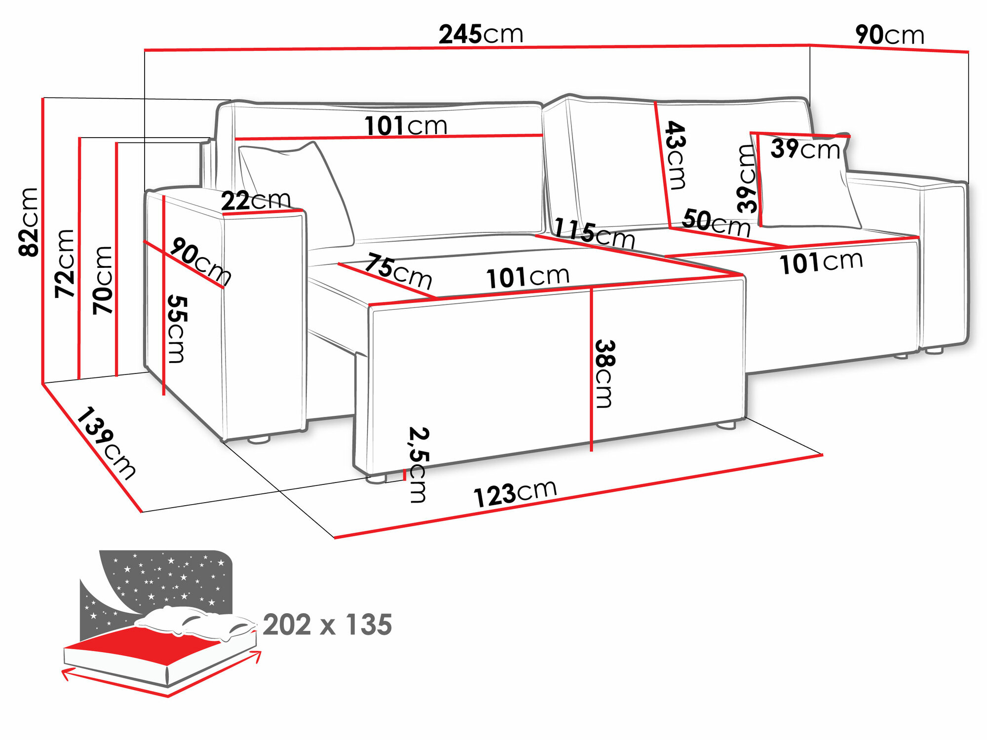 Sovesofa Shelton 106 (Poso 05)