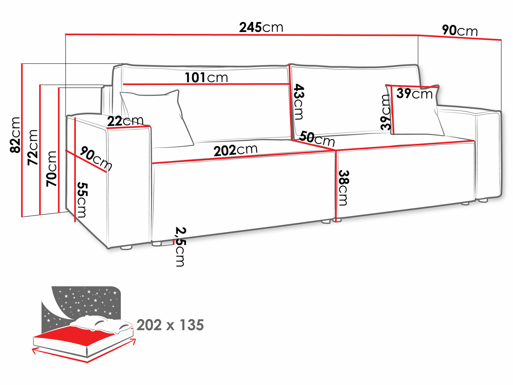 Sovesofa Vespes (Poso 110)