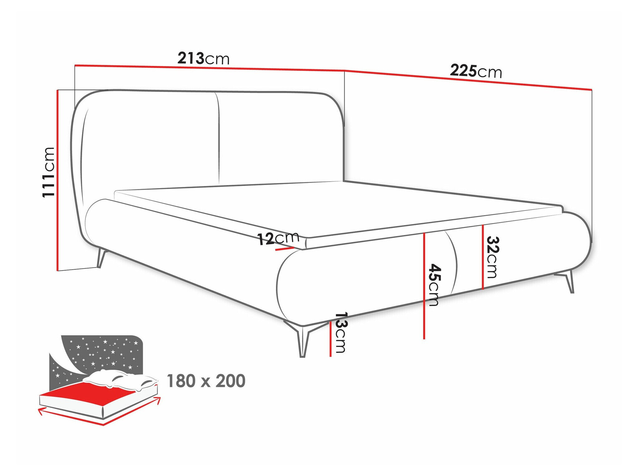 Voodi TrendyNest Fenara (Coral 45)