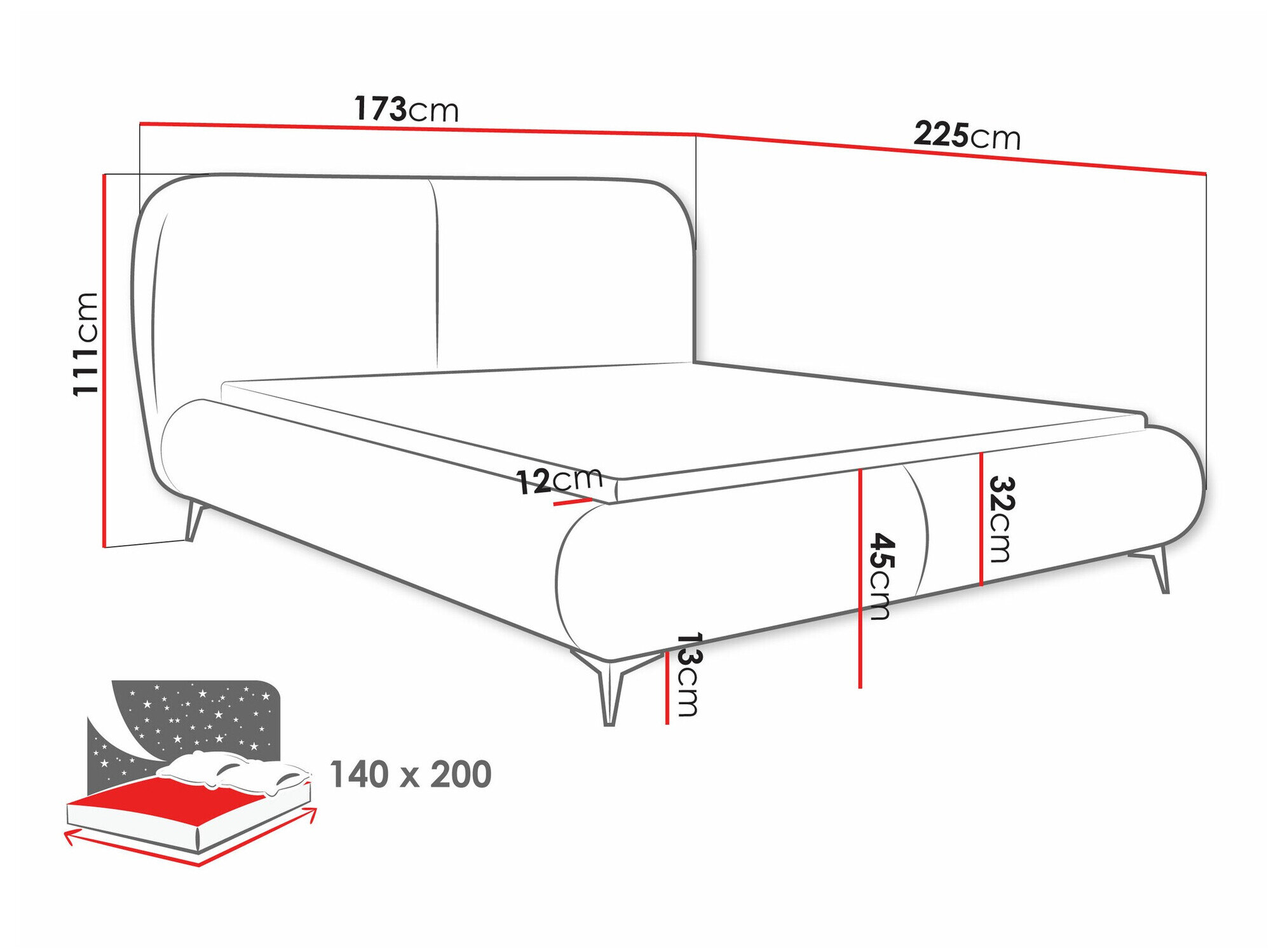 Bed TrendyNest Fenara (Coral 15)