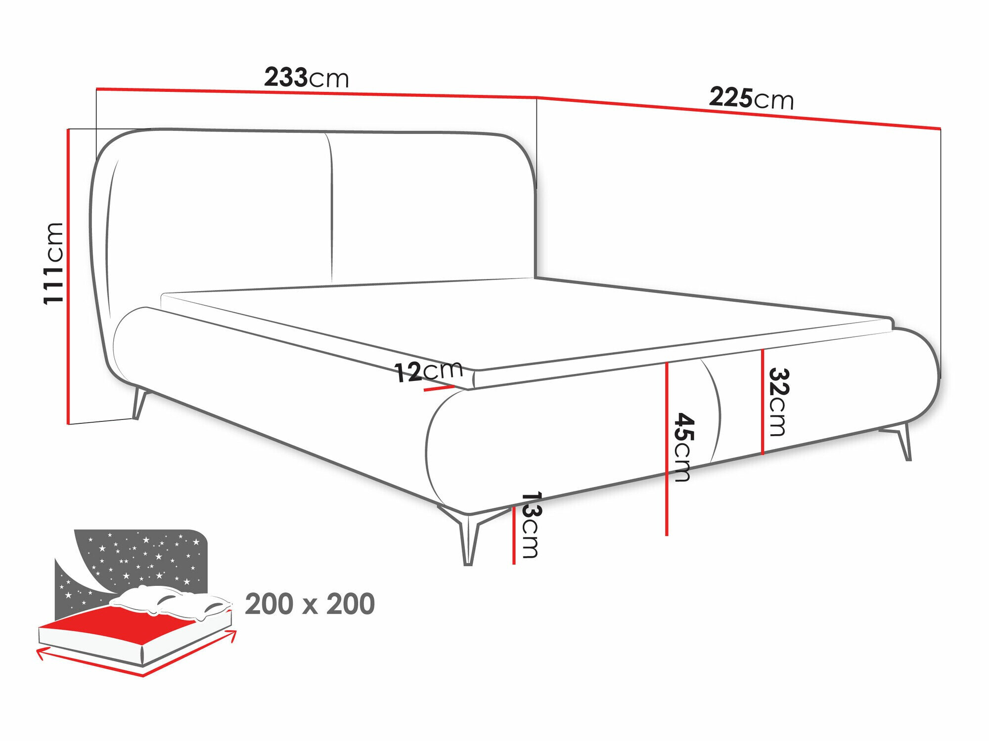 Bed TrendyNest Fenara (Coral 15)