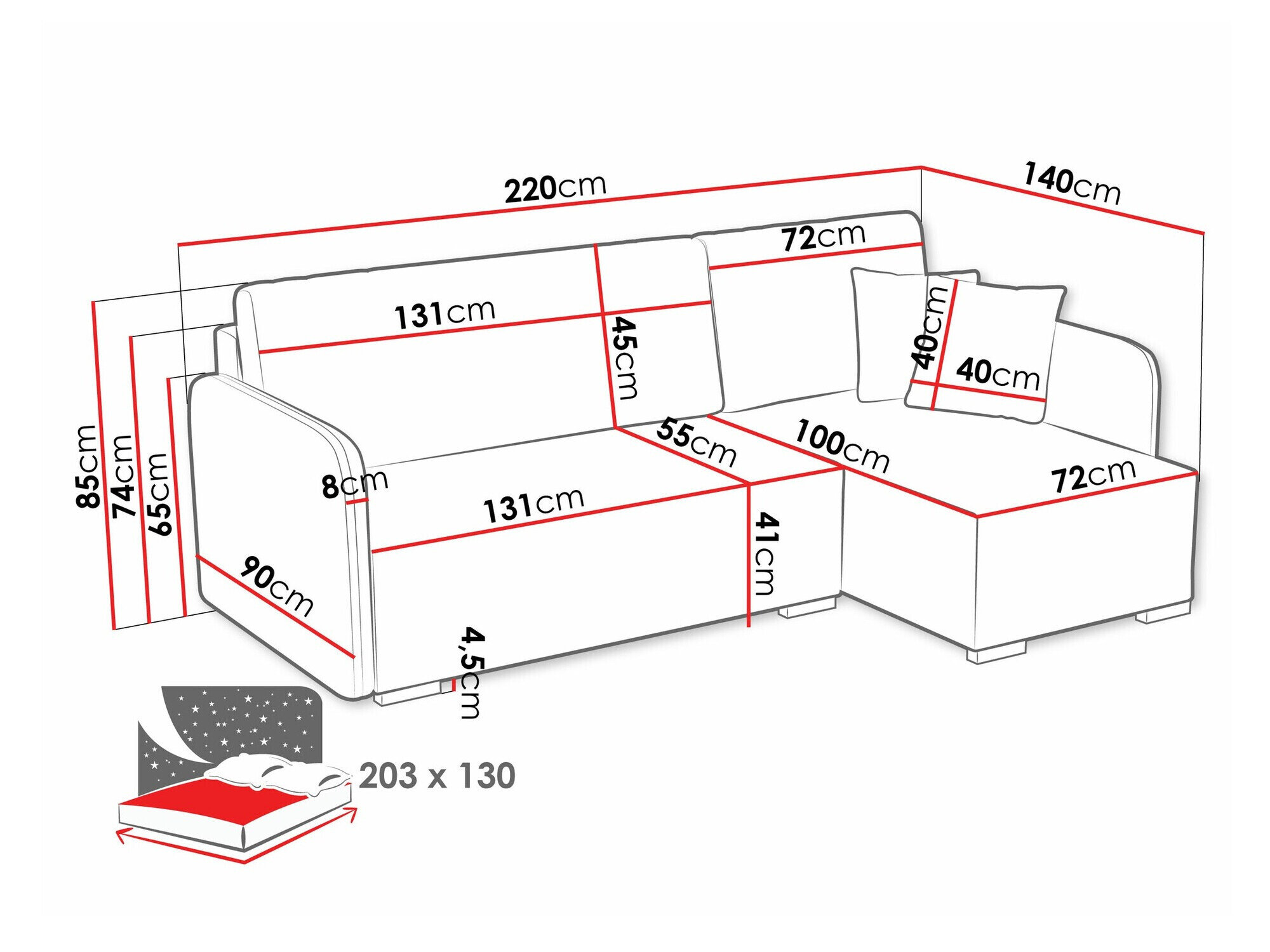 Hjørnesofa Columbus 245 (Velo 625)