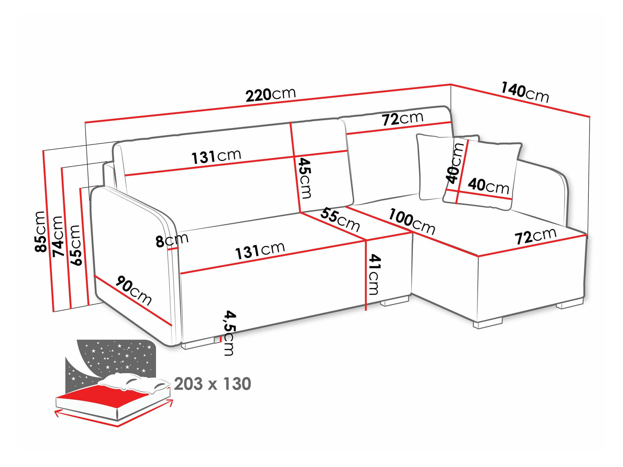 Hjørnesofa Columbus 245 (Velo 626)