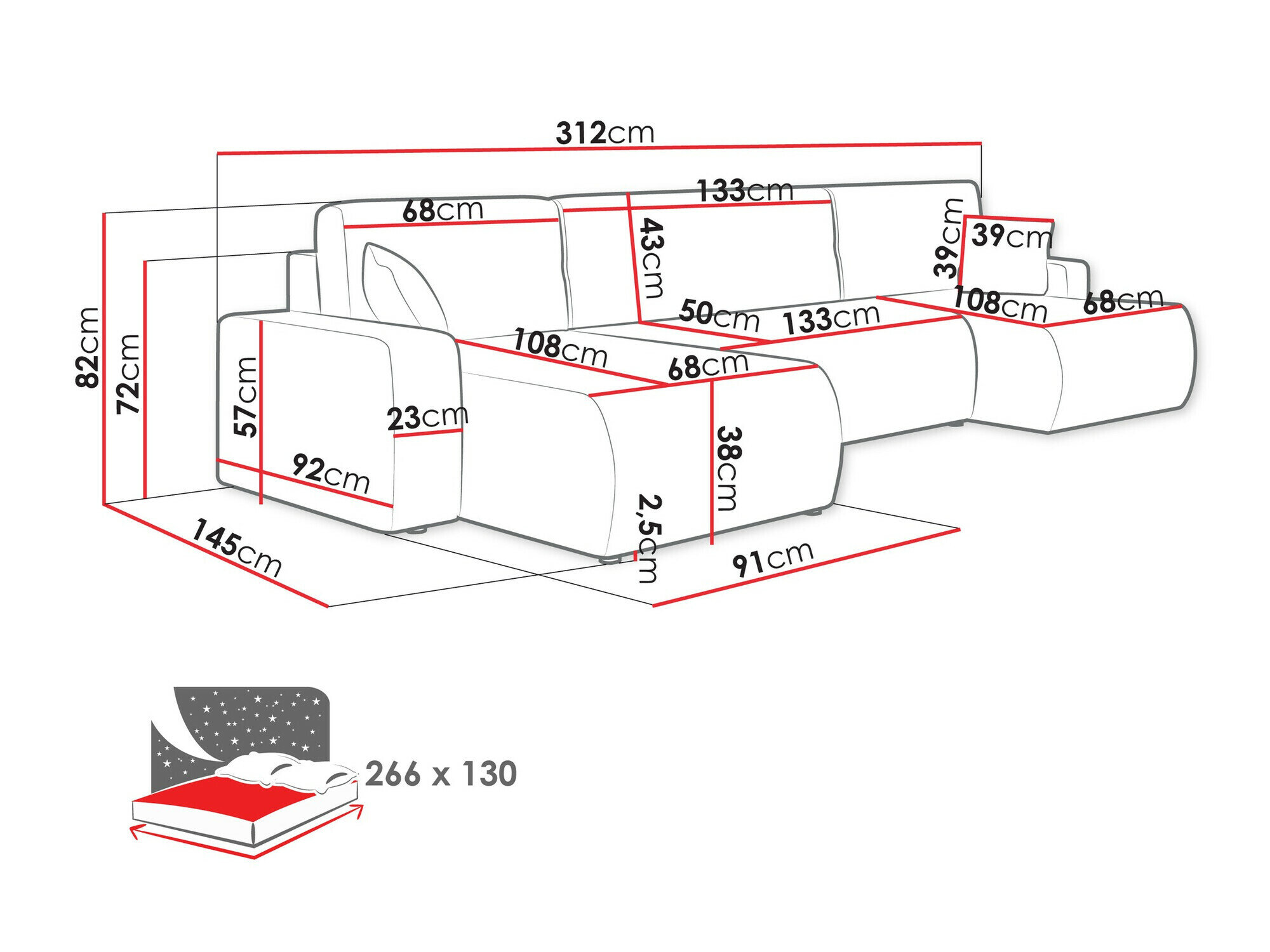 Hjørnesofa Shelton 103 (Lima 16)