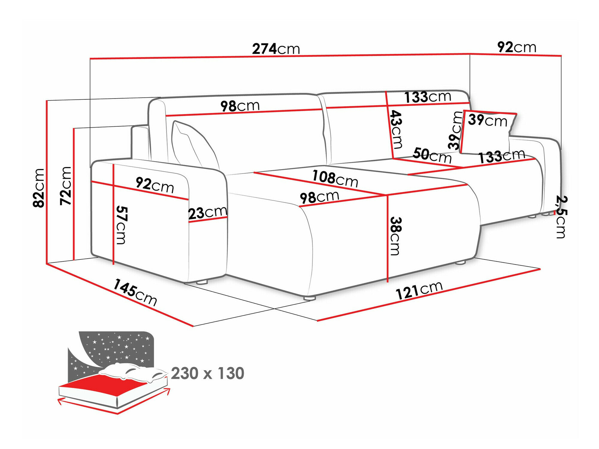 Hjørnesofa Shelton 108 (Poso 14)