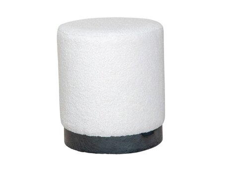 Poef Dallas 2936 (Wit + Glanzend zwart)