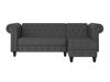 Chesterfield ъглов диван Tulsa 622 (Тъмно сив)