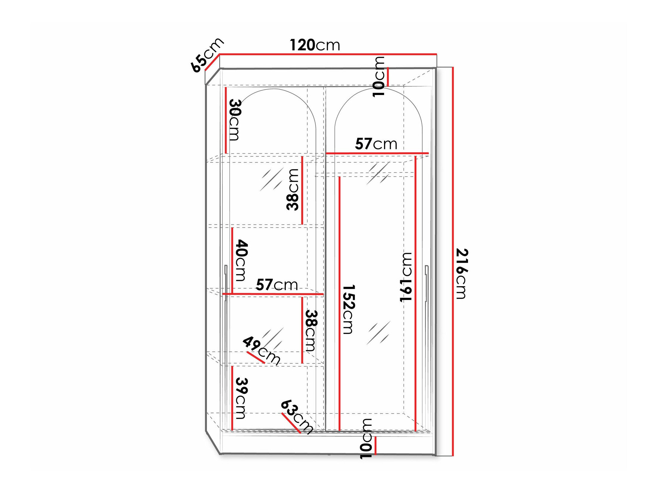Garderobeskab Toledo 130 (Hvid)