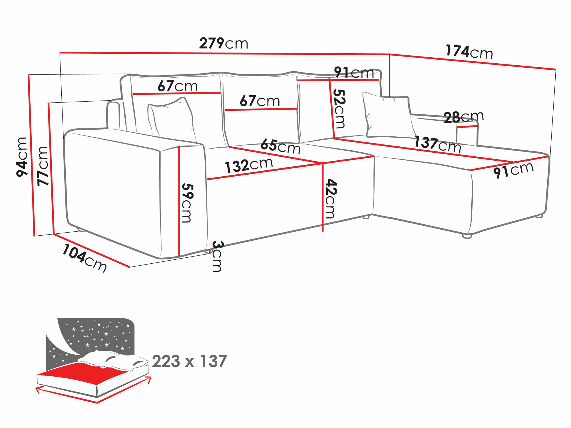 Hjørnesofa Clovis 108 (Poso 22)