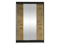 Kledingkast Closico Salvor II (Zwart + Artisan eiken)