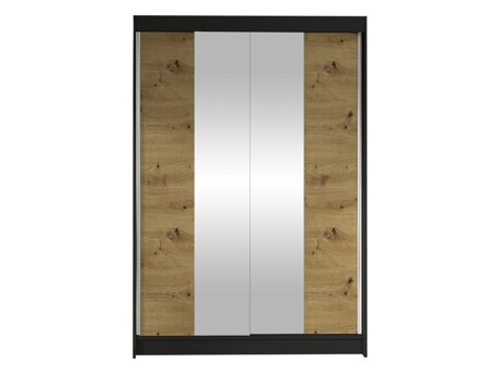 Kledingkast Closico Salvor II (Zwart + Artisan eiken)