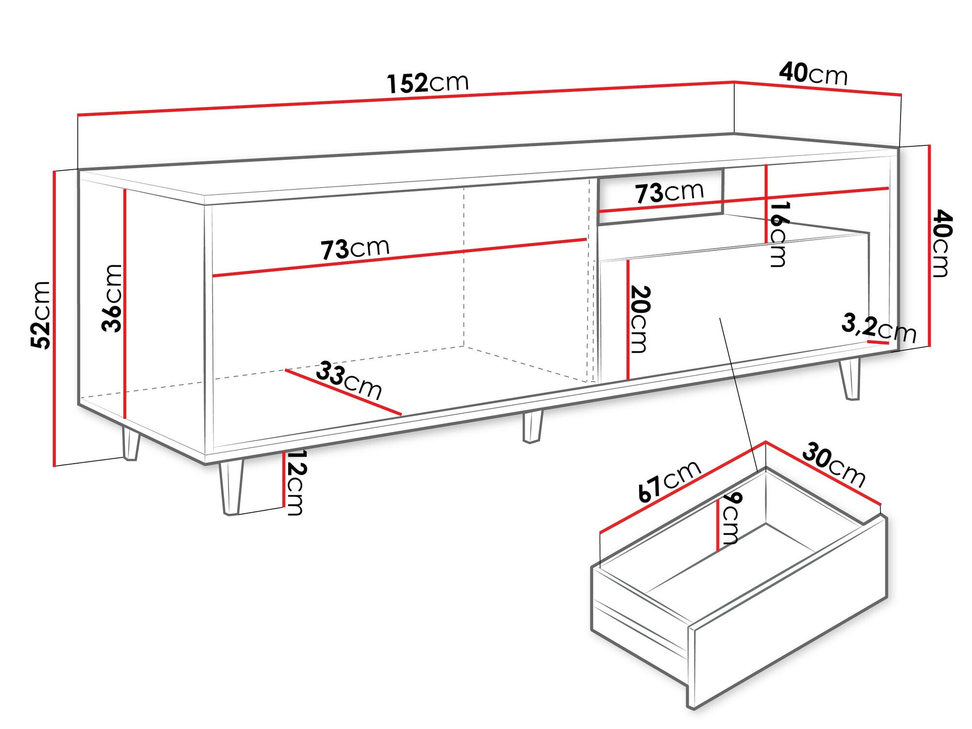 TV-bord Comfivo Romtori