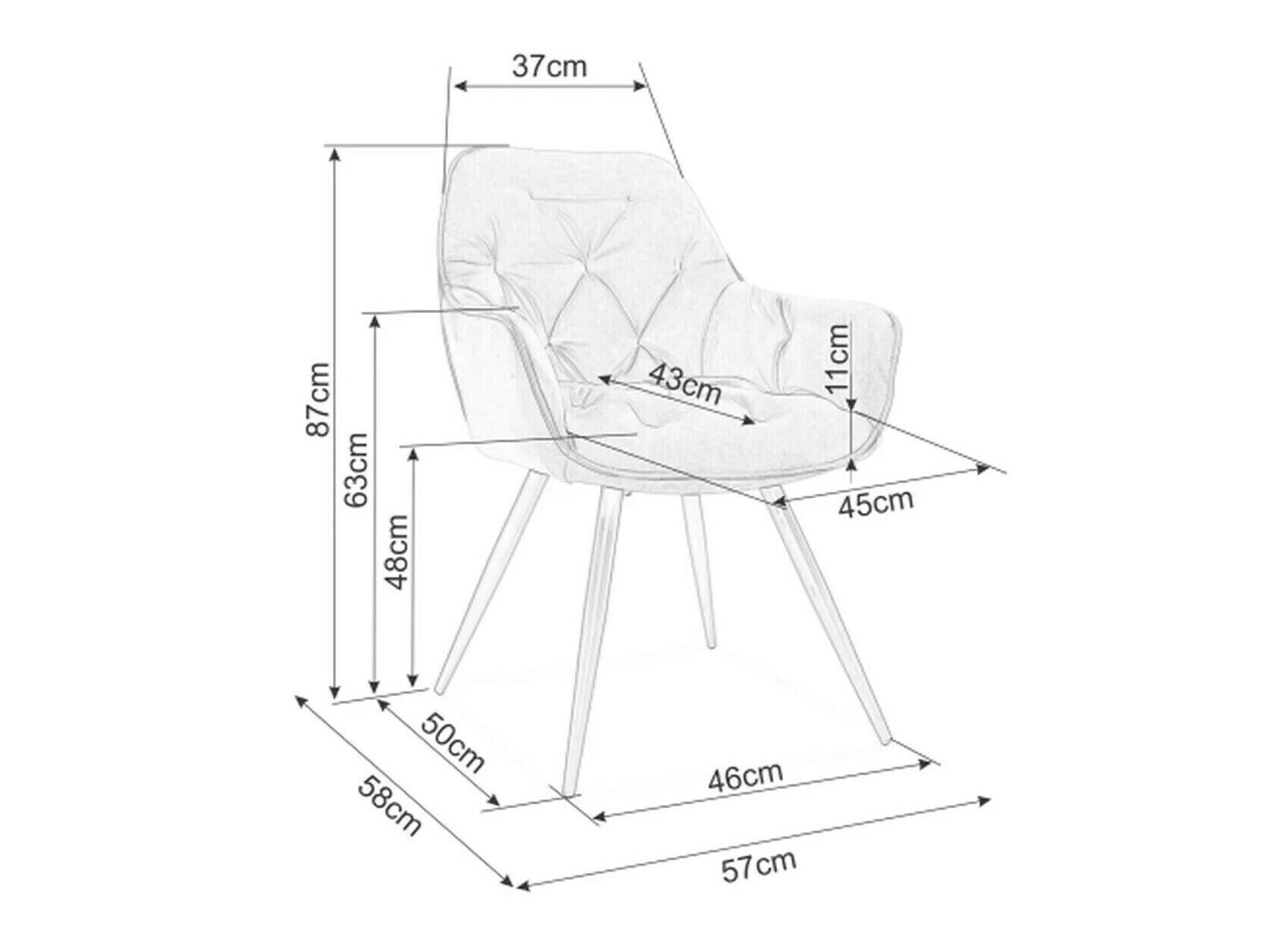 Stol Detroit 354 (Brun)