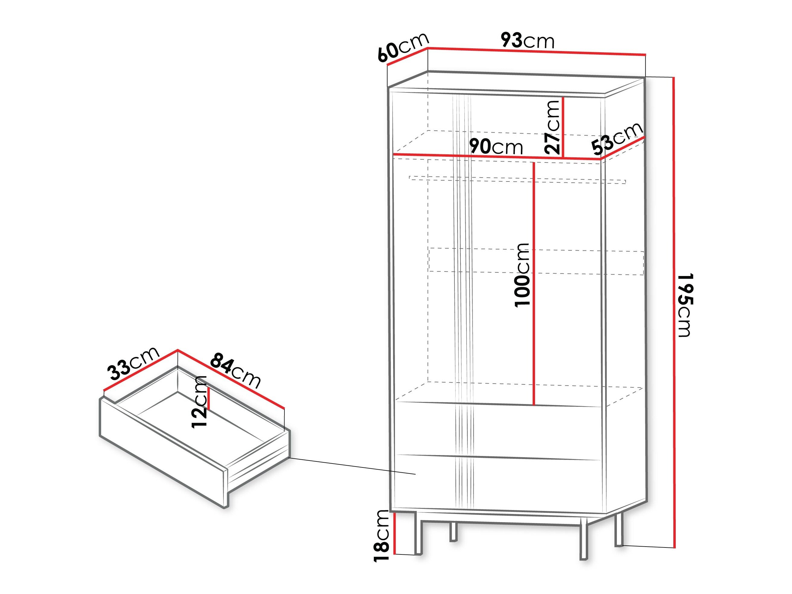Garderobeskab Levali 100 (Beige)
