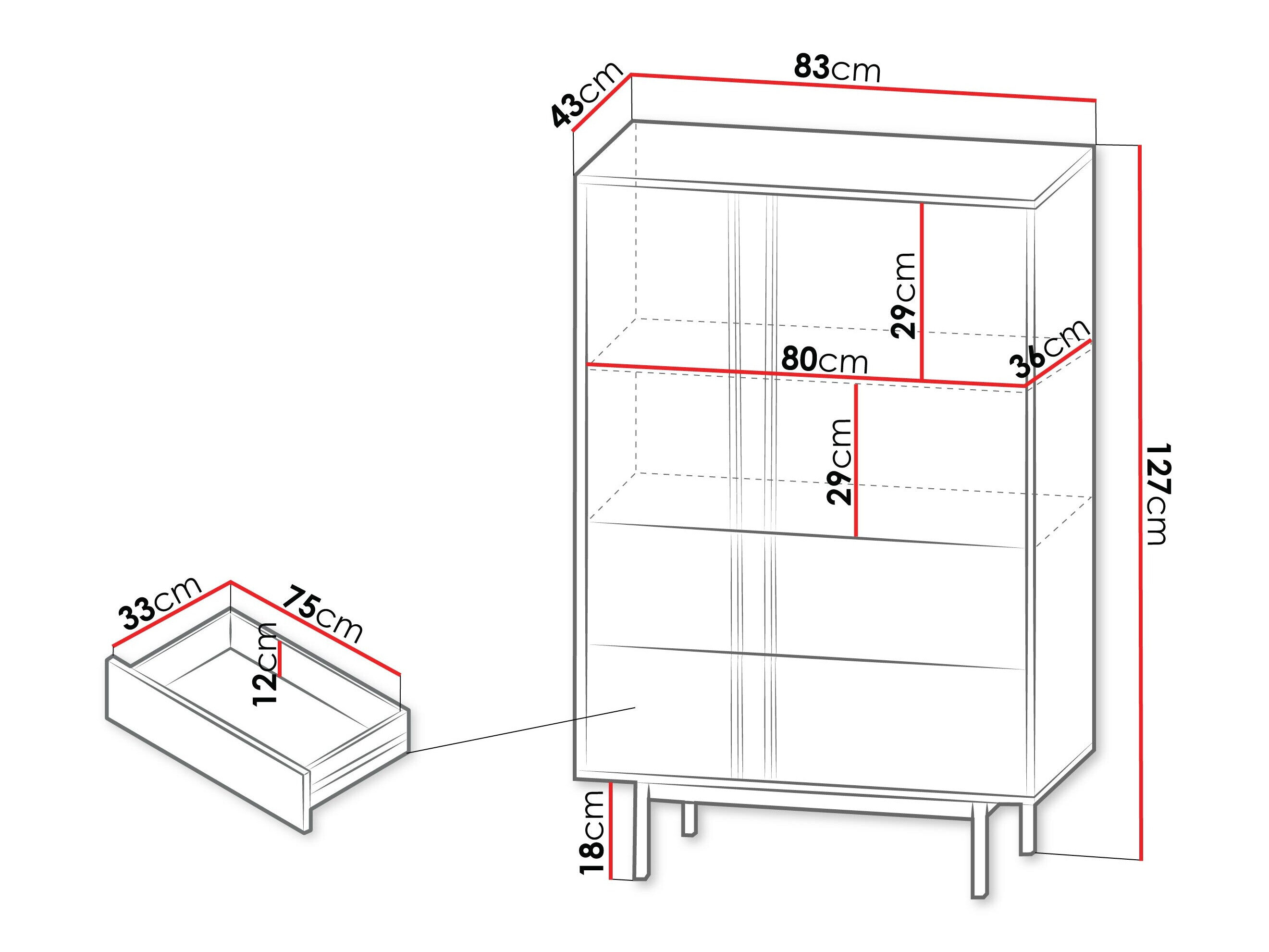 Kommode Levali 104 (Støvet grøn)