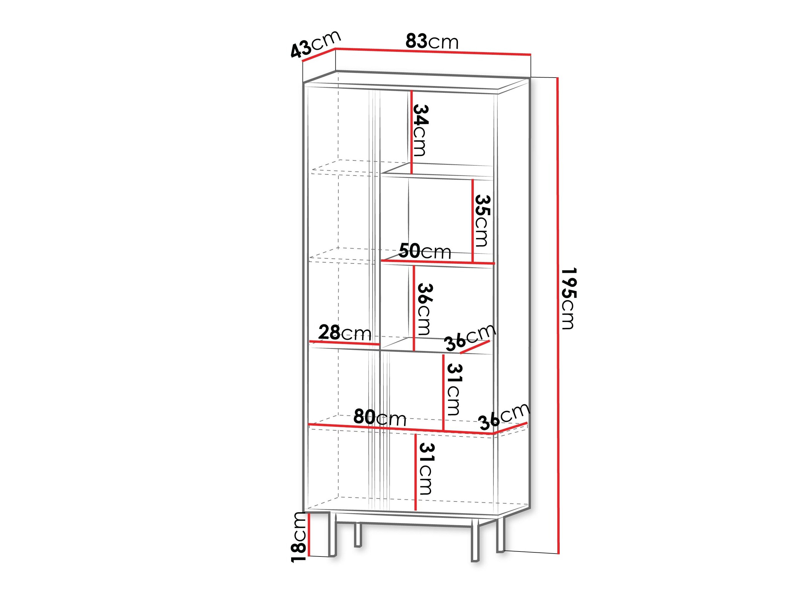Reol Levali 101 (Støvet grøn)