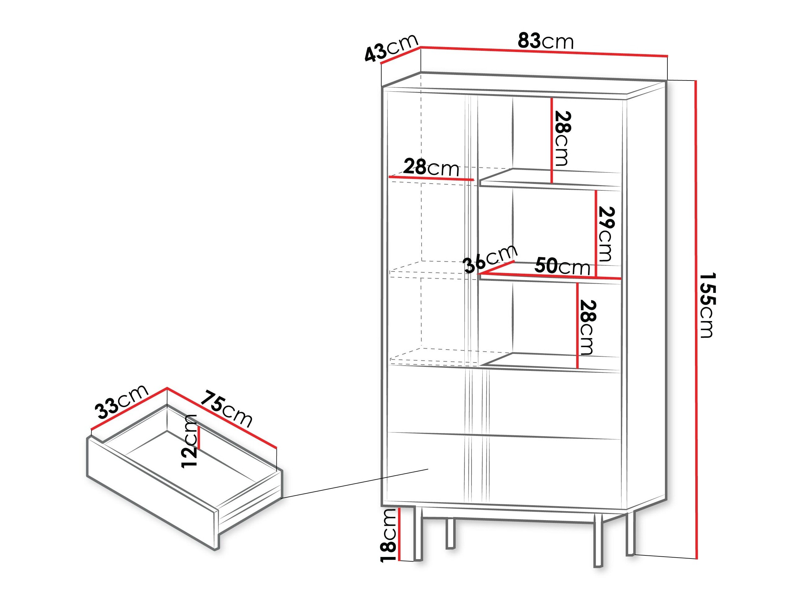 Reol Levali 103 (Støvet grøn)