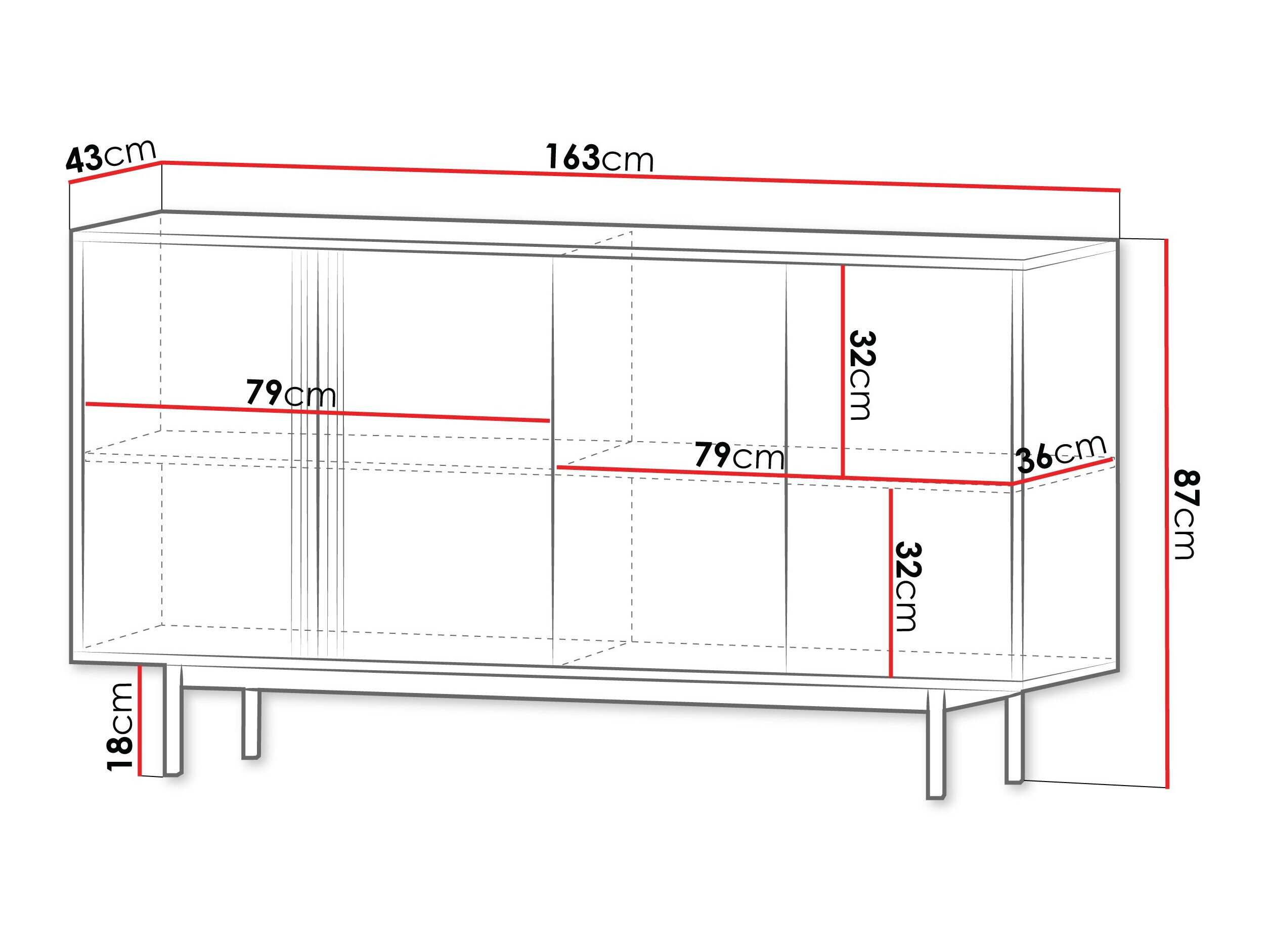 Skænk Levali 105 (Støvet grøn)