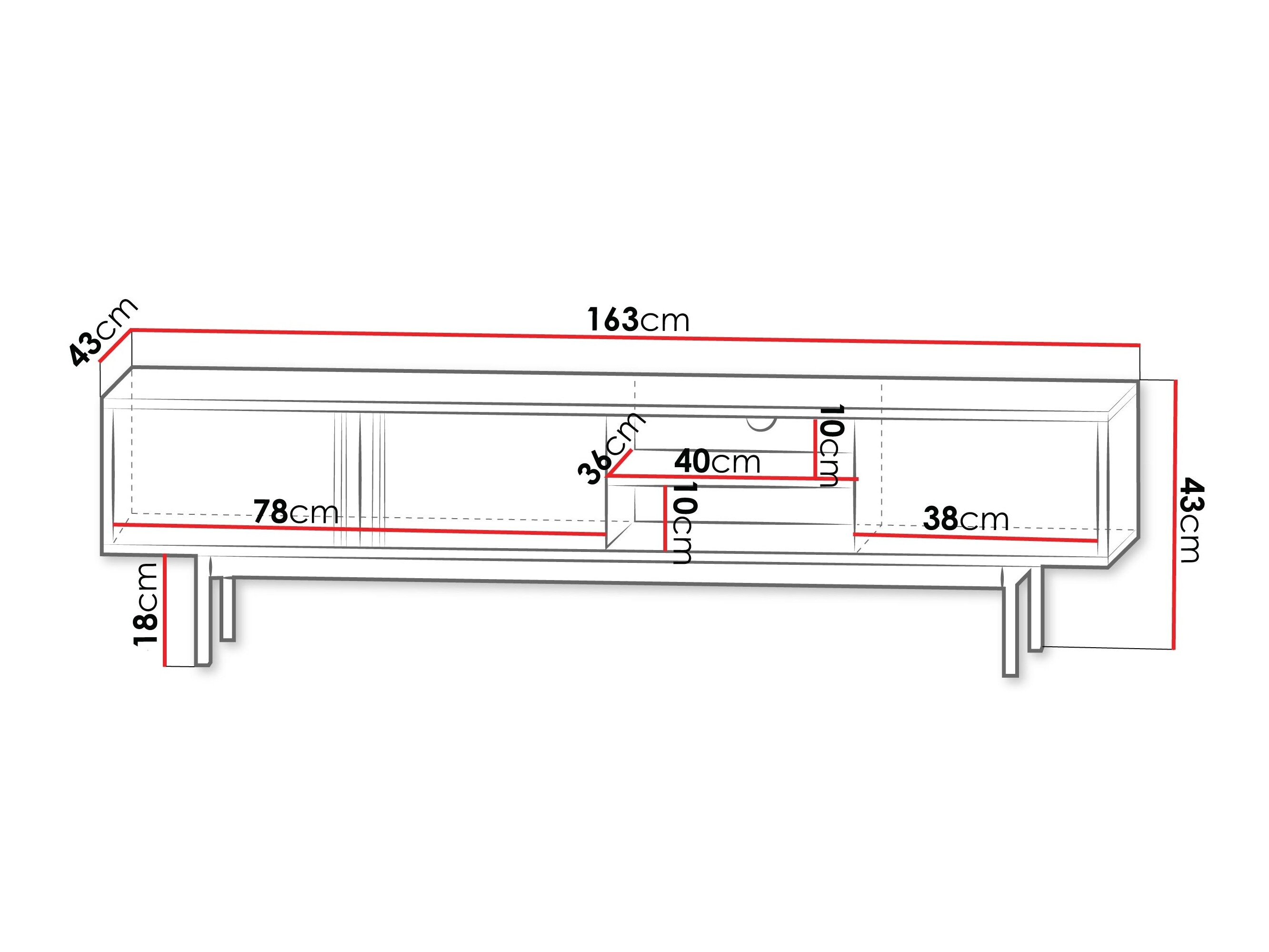 TV-bord Levali 108 (Støvet grøn)