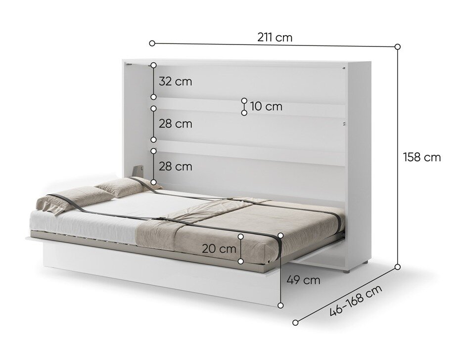Vægseng Concept Pro Lenart Levfere 115 (Glansfuld hvid)