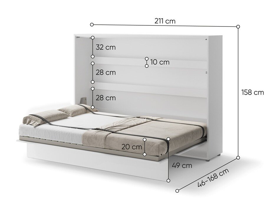 Vægseng Concept Pro Lenart Levfere 115 (Hvid)