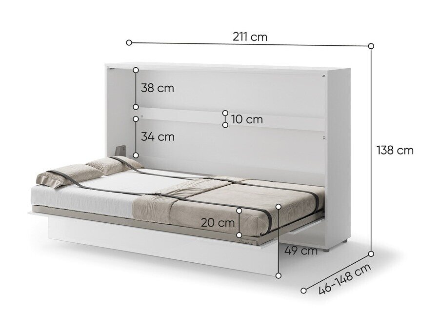 Vægseng Concept Pro Lenart Levfere 115 (Hvid)