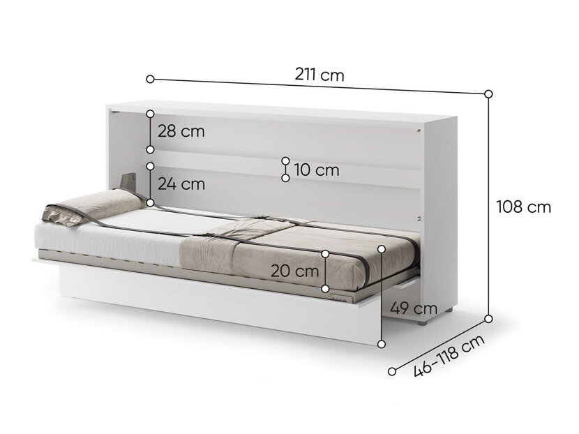 Vægseng Concept Pro Lenart Levfere 115 (Hvid)