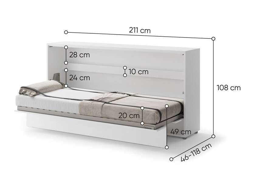 Vægseng Concept Pro Lenart V (Glansfuld hvid)
